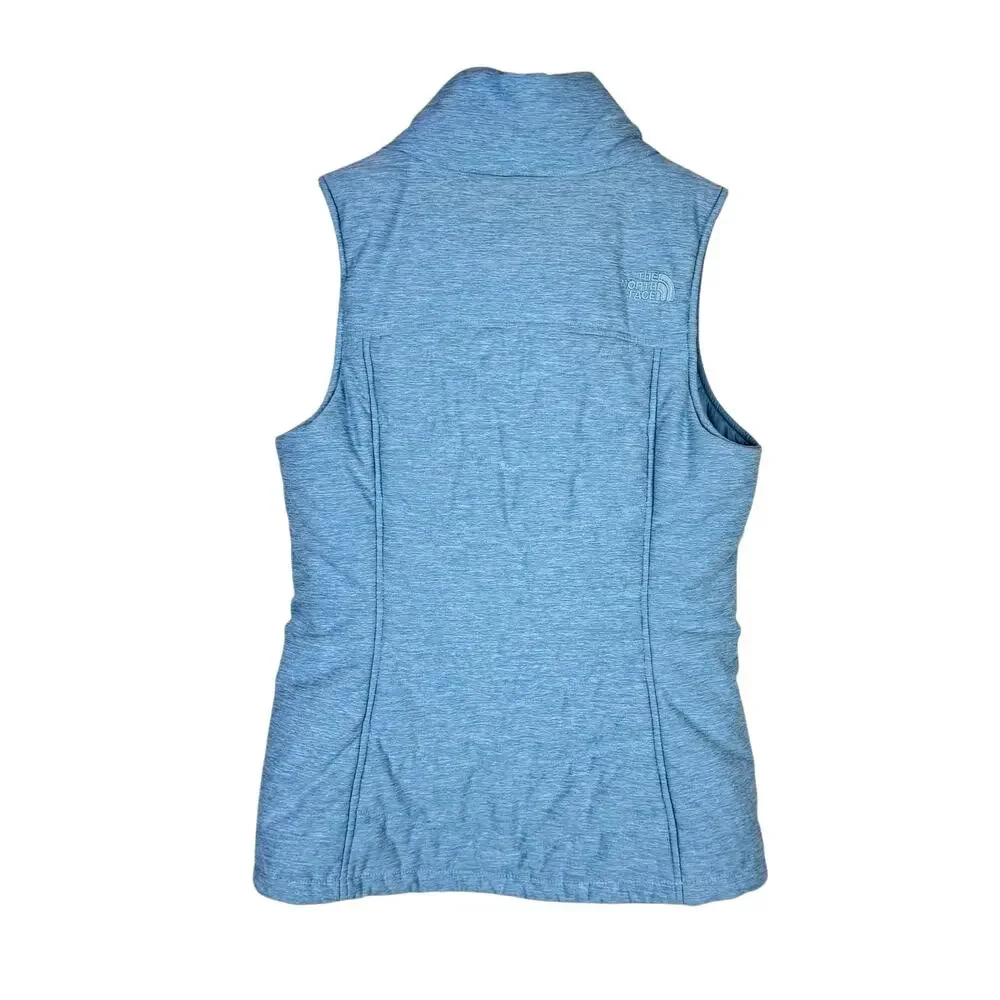 The North Face Women's Heather Blue Zip Up Performance Pseudio Puffer Vest